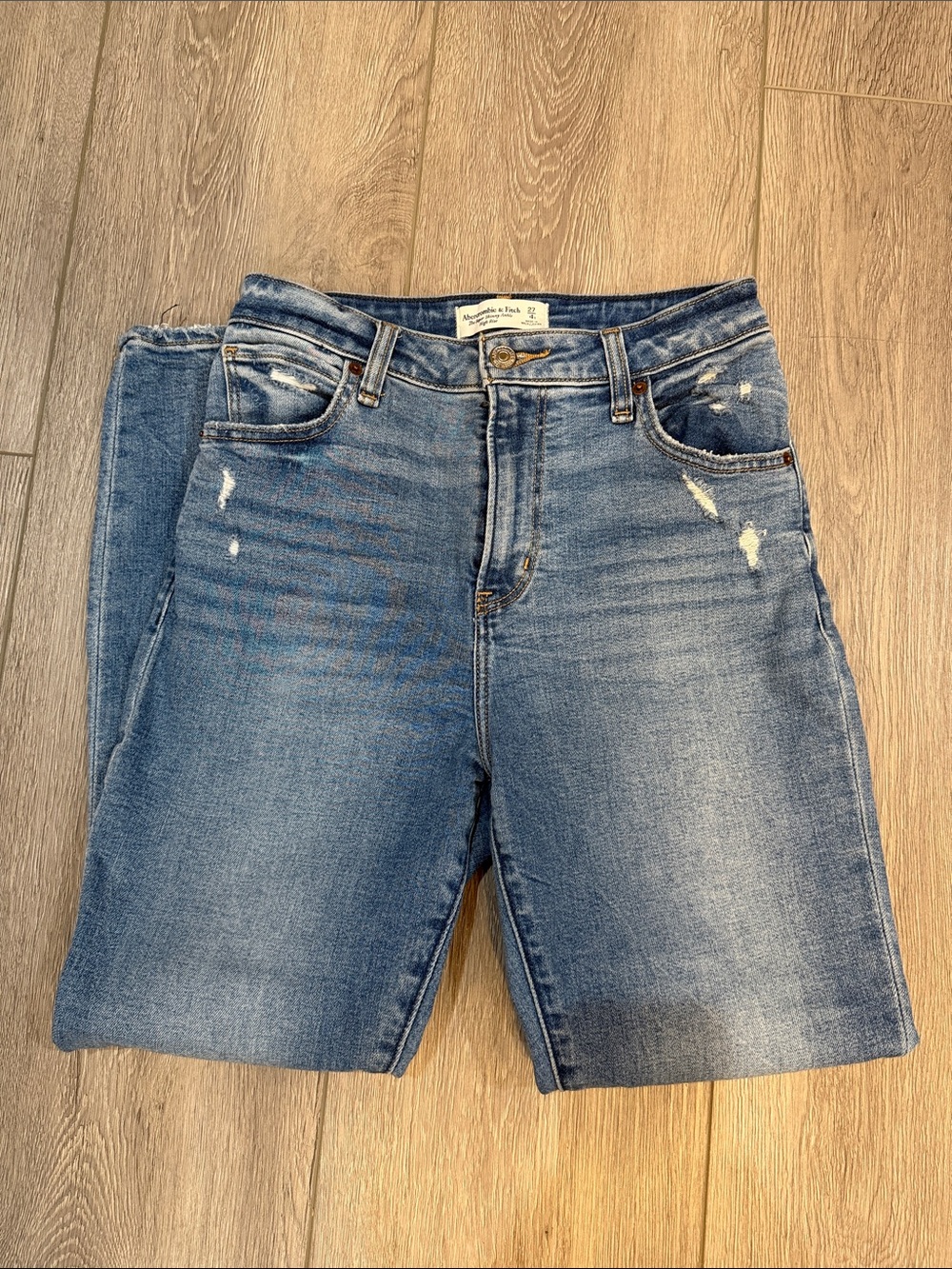 Abercrombie & Fitch Women's High-Rise Curve Super Skinny Distressed Jeans 4R